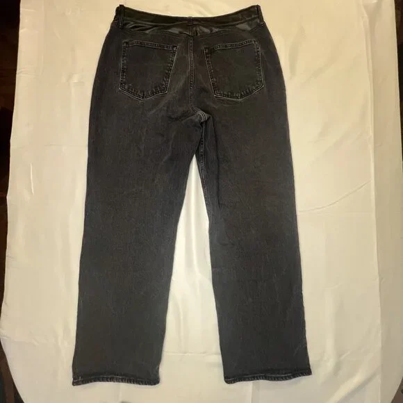 Abercrombie & Fitch '90s Relaxed High Rise Curve Love Jeans Washed Black - Picture 6 of 7